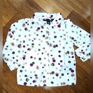 Tommy Hilfiger toddler girls floral dress shirt.